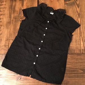 [ J. C r e w ]  s w i s s  d o t  s h e e r  t o p